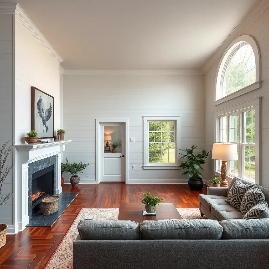 Modern renovated Raleigh home with fresh paint, landscaped yard, updated porch, and stylish exterior details.