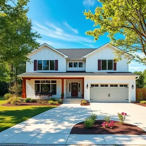 Beautifully renovated home in Bunn, NC with white siding, energy-efficient windows, landscaped garden, and modern front porch.