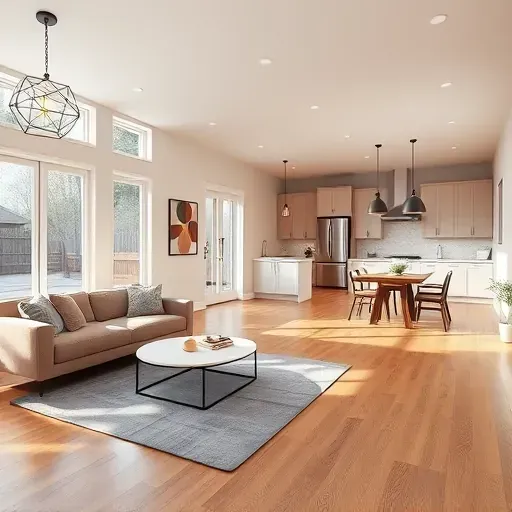 Renovated modern Middlesex home interior with hardwood floors, neutral walls, stylish furniture, and updated kitchen.