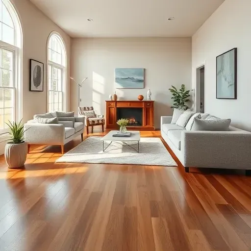 Restored Hillsborough, NC living room showing clean walls, polished wood floors, natural light, and professional water damage repairs.