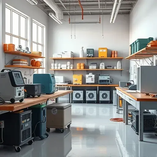 Water damage restoration facility in Smithfield, NC showing organized tools and equipment in a clean, professional workspace.