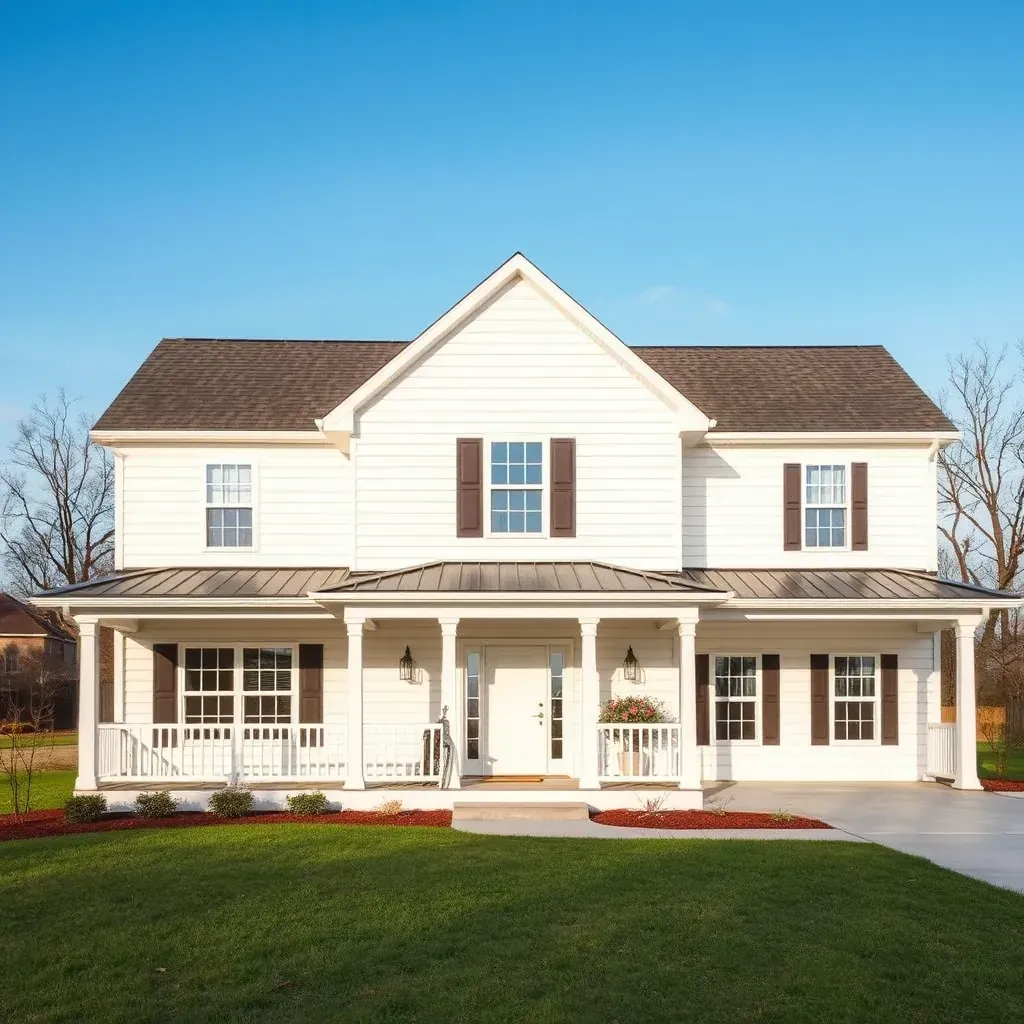 Restoration of a suburban home in Rolesville, NC with new siding, windows, scaffolding, tools, and lush landscaping.