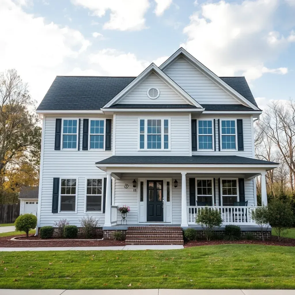 Beautifully restored home in Franklinton, NC with a modern exterior, lush landscape, and updated front porch.