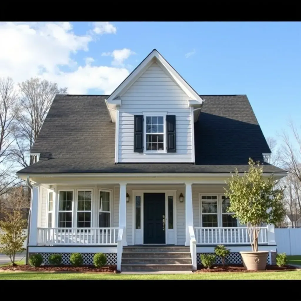 Beautifully renovated Wake Forest home with modern design, lush landscaping, and subtle remodeling tools.