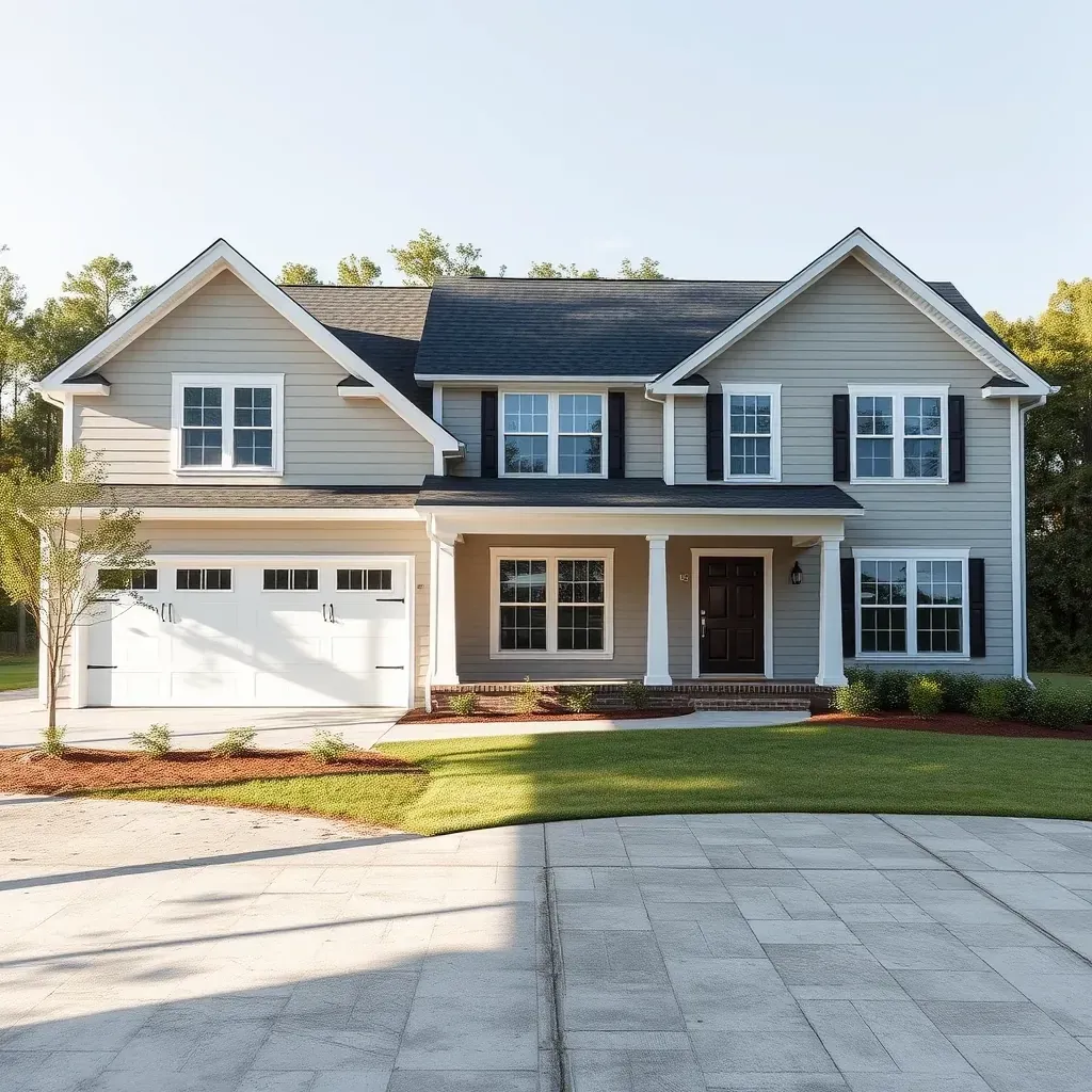 Renovated Apex, NC home with modern siding, energy-efficient windows, landscaped yard, new deck, and upgraded exterior features.