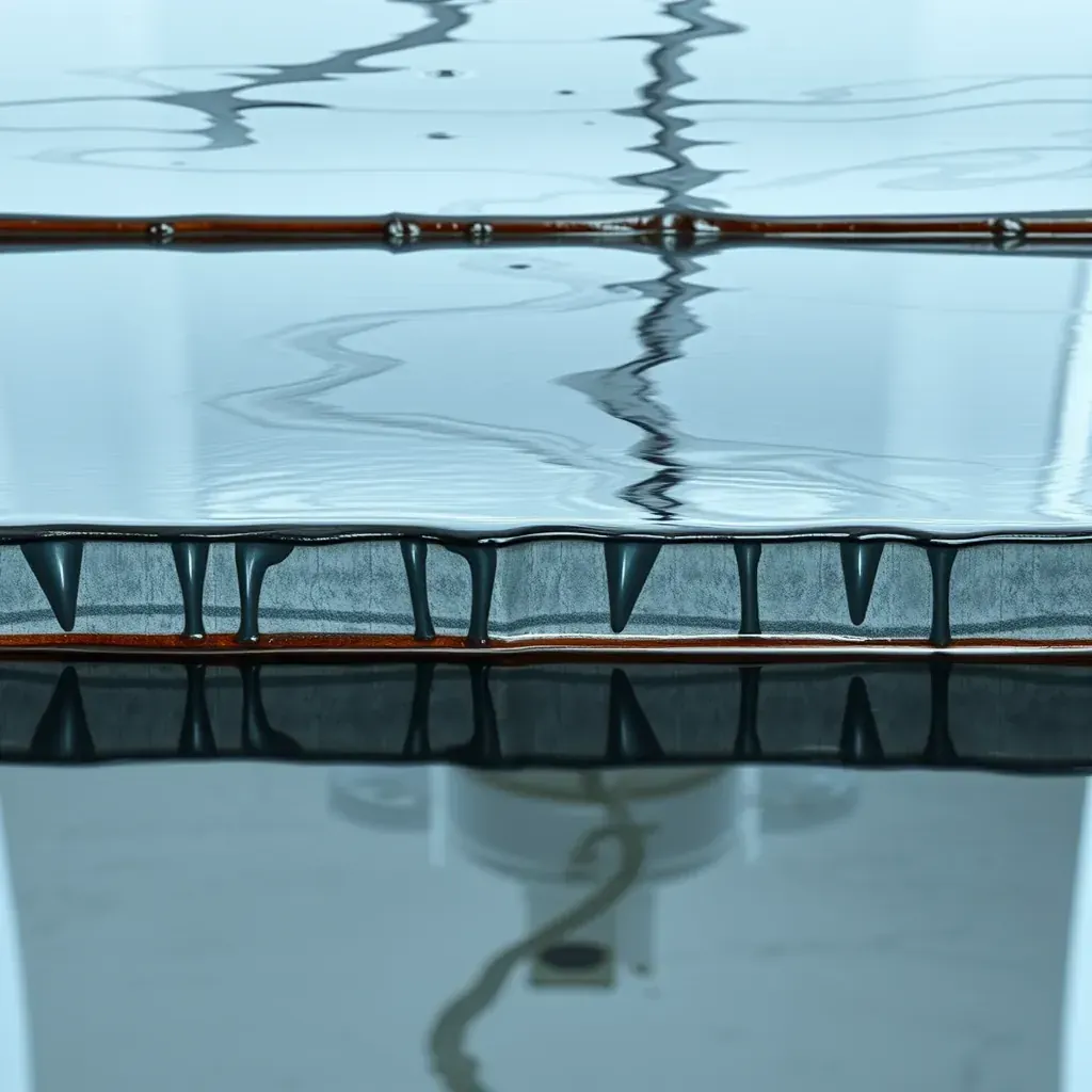 Water damage in a home: warped floors, stained drywall, mold, drying fans, and restoration tools after flooding.