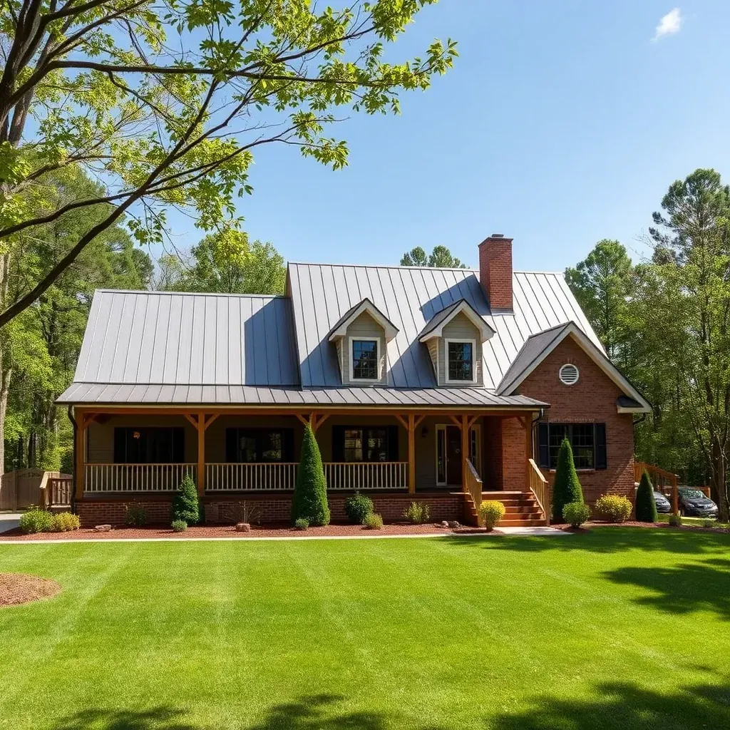 Detailed image of a beautifully renovated suburban home in Archer Lodge, NC with fresh paint, new windows, and landscaped yard.