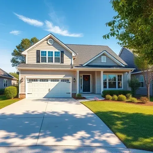 Renovated Archer Lodge home with modern siding, stylish windows, lush landscaping, and a welcoming porch under clear blue skies.