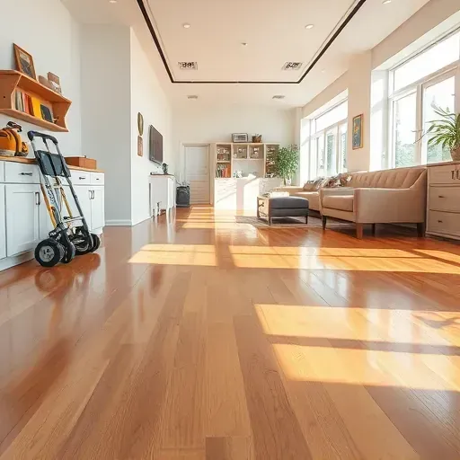 Restored Holly Springs home interior with polished hardwood floors, fresh paint, tidy cabinetry, and organized tools.