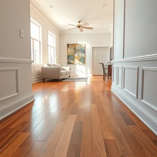 Bright, renovated water damage restoration site in Youngsville, NC with polished floors, clean walls, and modern furniture.