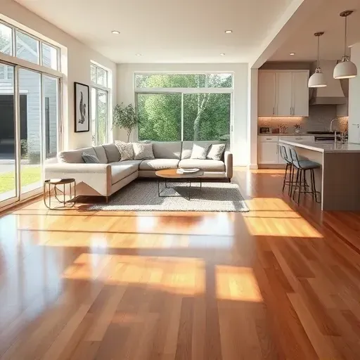 Princeton, NC renovated home interior featuring a modern living room with hardwood floors, stylish furniture, and a bright, inviting atmosphere.