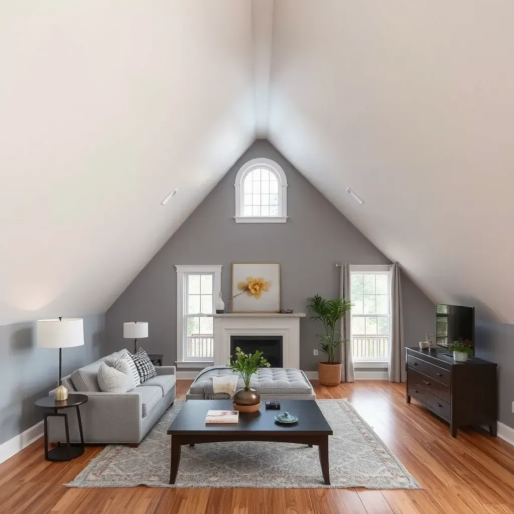 Restored Raleigh attic with sunlight, wooden beams, vintage window seat, insulation, hardwood floors, and historic decor.