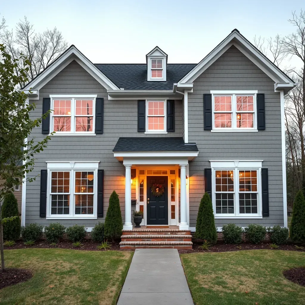 Beautiful Garner NC home renovation featuring fresh siding, scaffolding, new roofing, and modern interior glimpses.