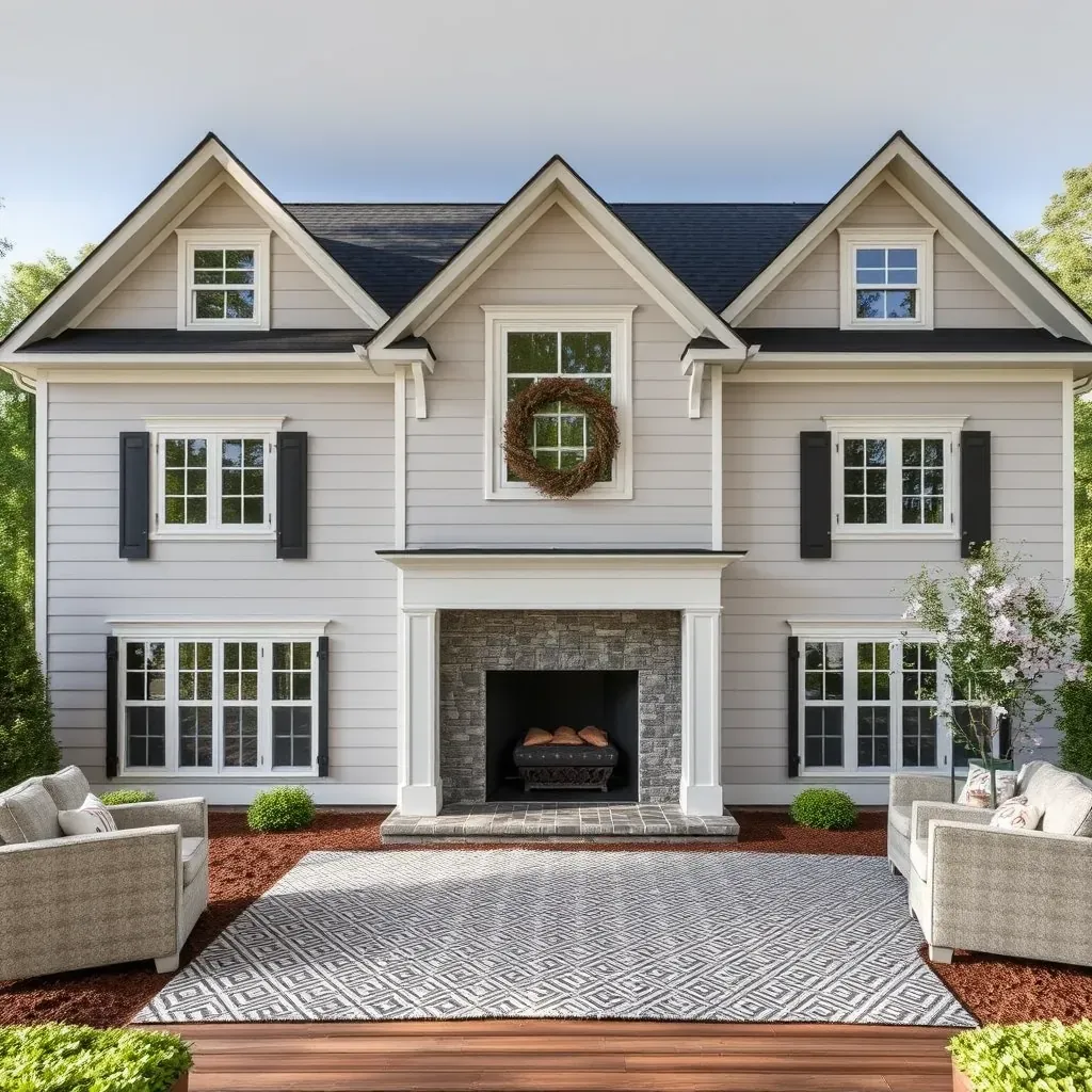 Home undergoing exterior siding, window updates, and renovations in Creedmoor, NC with tools, scaffolding, and lush landscaping.