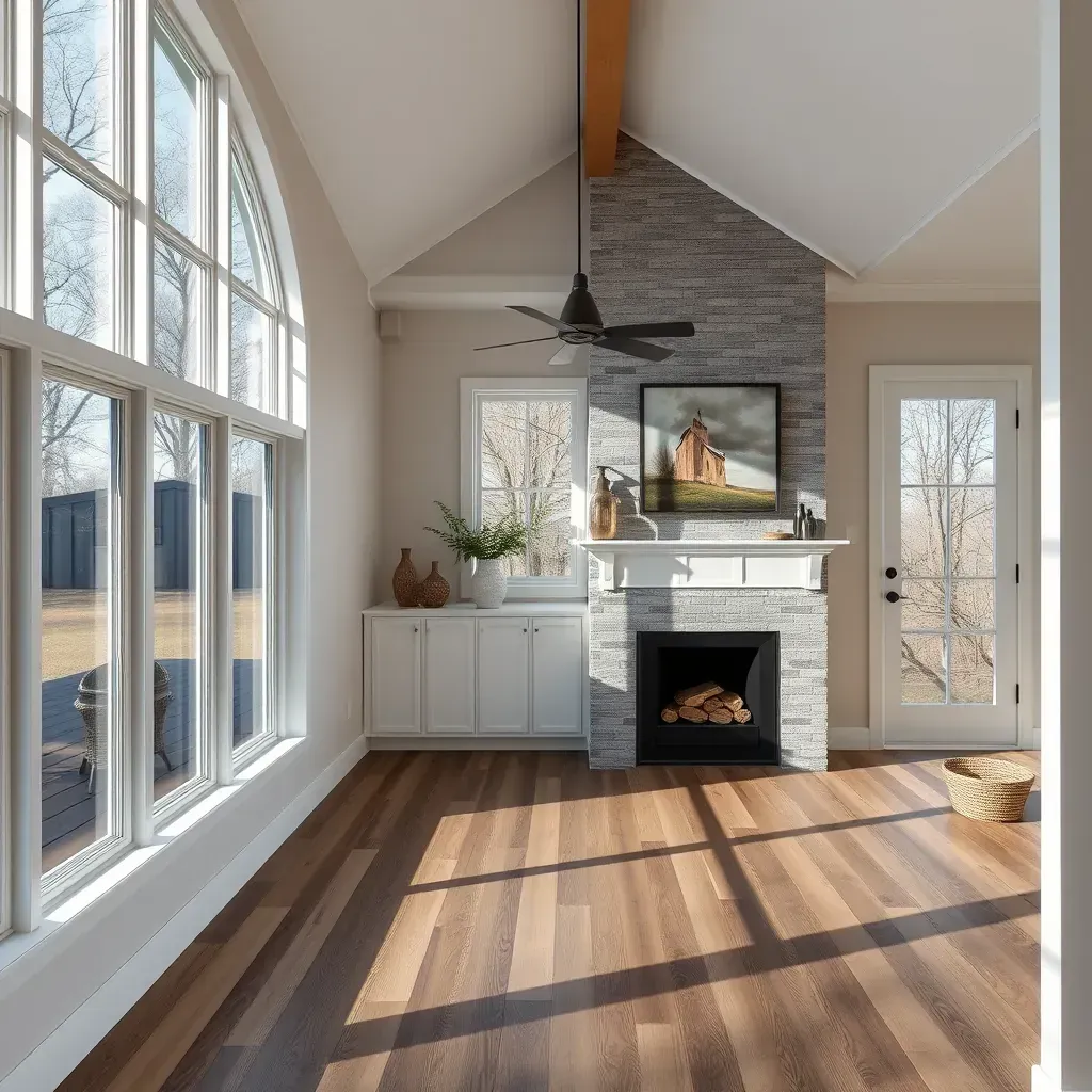 Home Restoration & Remodeling in Bunn, NC, showcasing a renovated kitchen with modern cabinetry and sleek countertops.