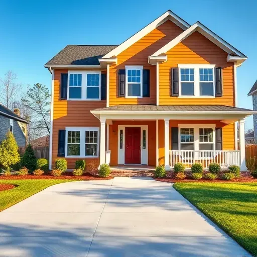 Beautifully renovated Durham home with fresh siding, modern windows, landscaped yard, polished porch, under clear blue skies.