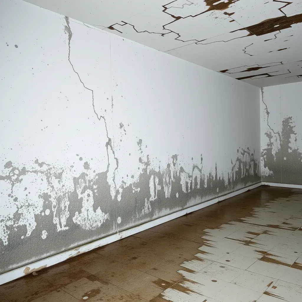 Mold remediation scene in Raleigh, NC showing taped-off area, dehumidifiers, air scrubbers, ventilation fans, and natural light.