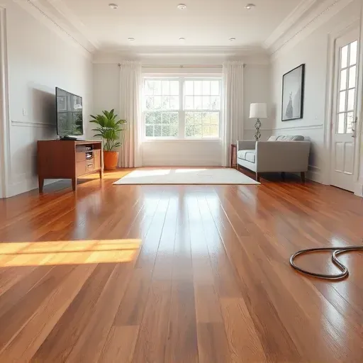 Restored Mebane, NC home interior with polished hardwood floors, fresh paint, neat furniture, and natural light.