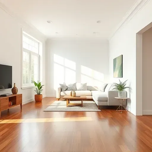 Restored Wake Forest, NC home interior with polished hardwood floors, seamless drywall repairs, natural light, and modern furnishings.