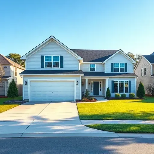 Renovated Benson, NC home with white siding, large windows, manicured lawn, paved driveway, and a suburban setting.