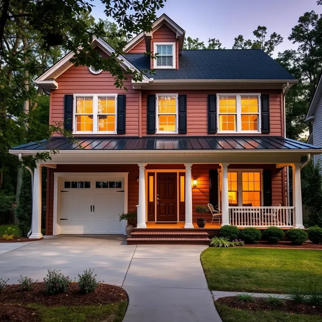 Historic Hillsborough home with renovated siding, modern upgrades, lush yard, mature trees, and classic neighborhood scenery.