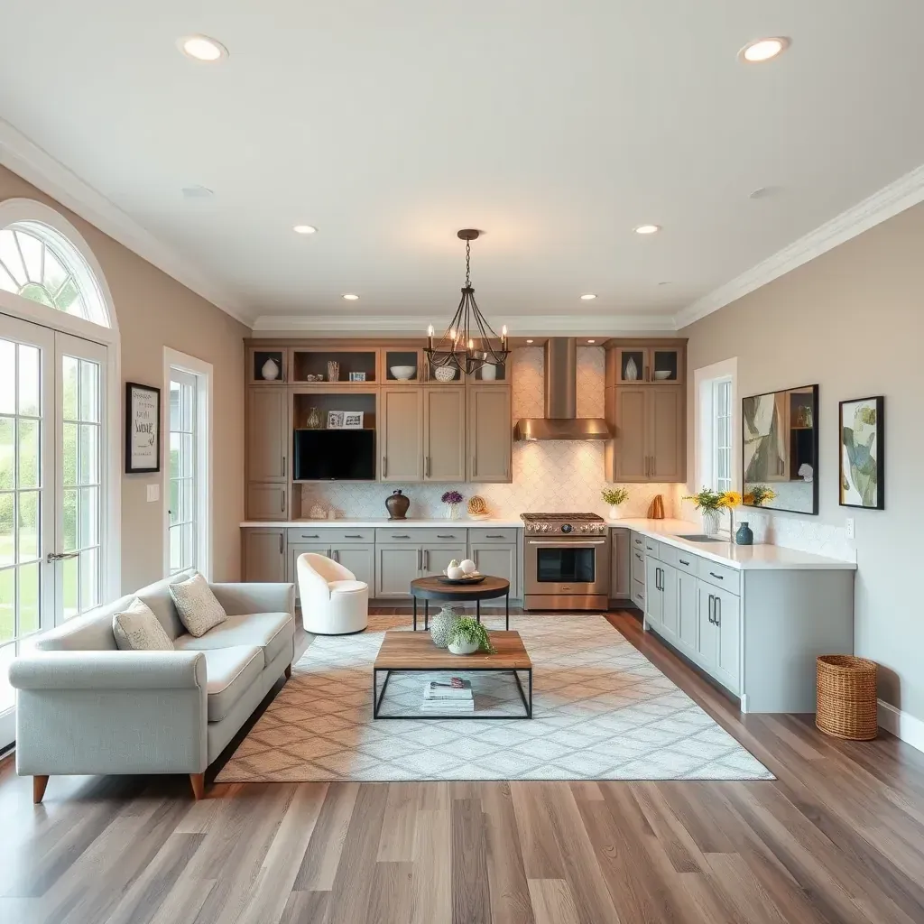 Restored suburban home in Youngsville, NC with new siding, modern windows, lawn, and construction tools showing renovation work.