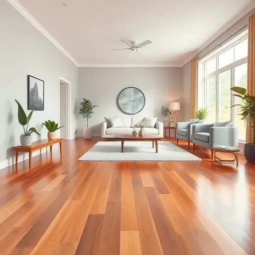 Restored Knightdale living room with clean hardwood floors, freshly painted walls, modern furniture, and natural light.