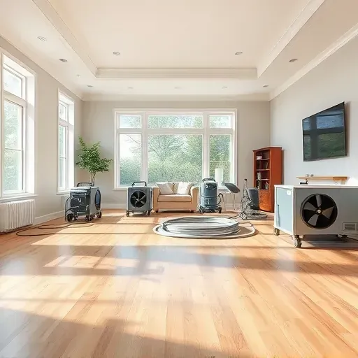 Pristine water damage restoration scene in Spring Hope, NC, showcasing restored interiors, equipment, and meticulous craftsmanship.