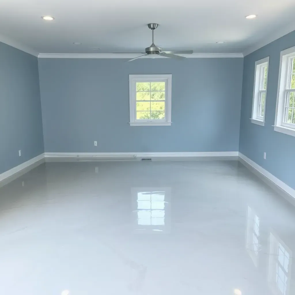 Water damage restoration in Fuquay-Varina, NC, showing wet floors, warped wood, soggy drywall, and professional drying equipment.