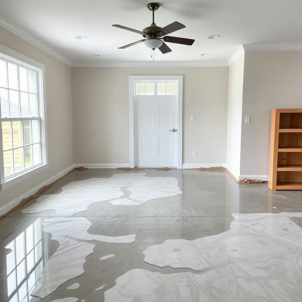 Water damage restoration in Spring Hope, NC shows wet drywall, soaked floors, drying fans, dehumidifiers, and moisture tools.