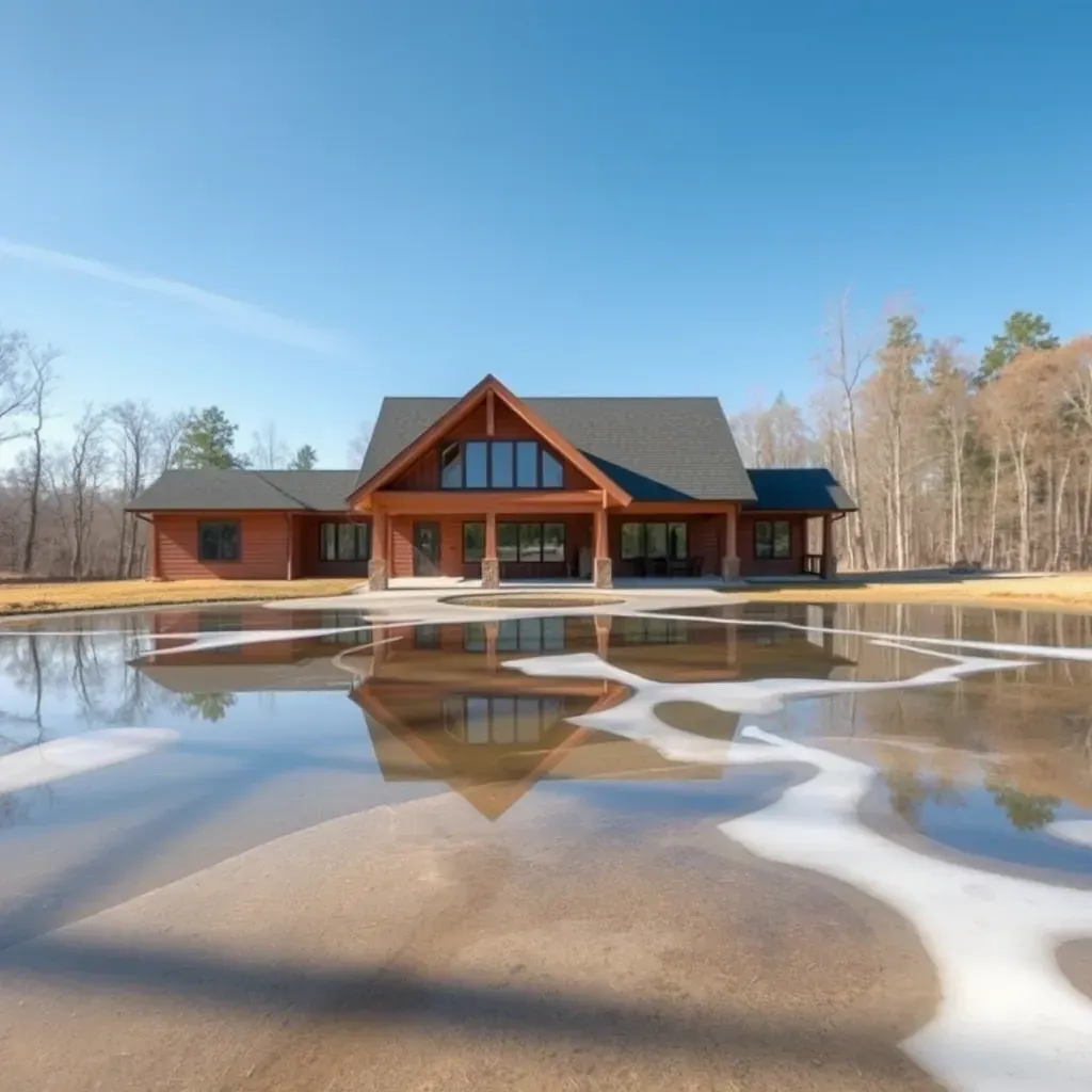 Water damage restoration in Archer Lodge, NC: wet floors, damaged drywall, drying equipment, and cleanup efforts in a home.