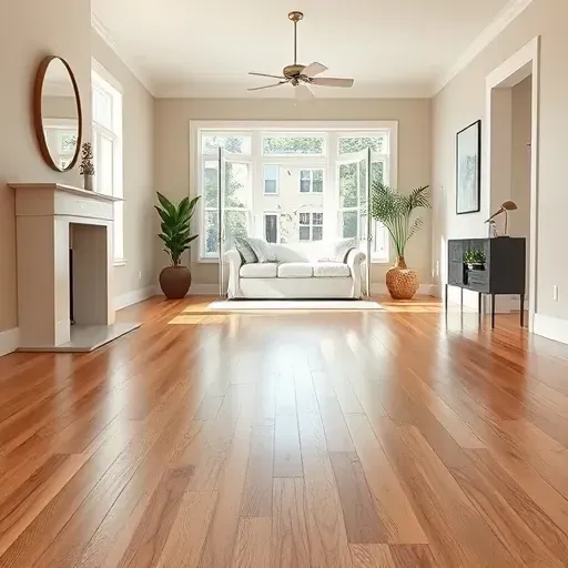 Restored Rolesville, NC home interior: repaired living room with polished hardwood, fresh paint, natural sunlight, and tidy décor.
