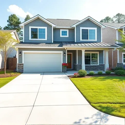 Recently renovated modern home in Youngsville, NC with lush landscaping, new siding, and a pristine driveway.