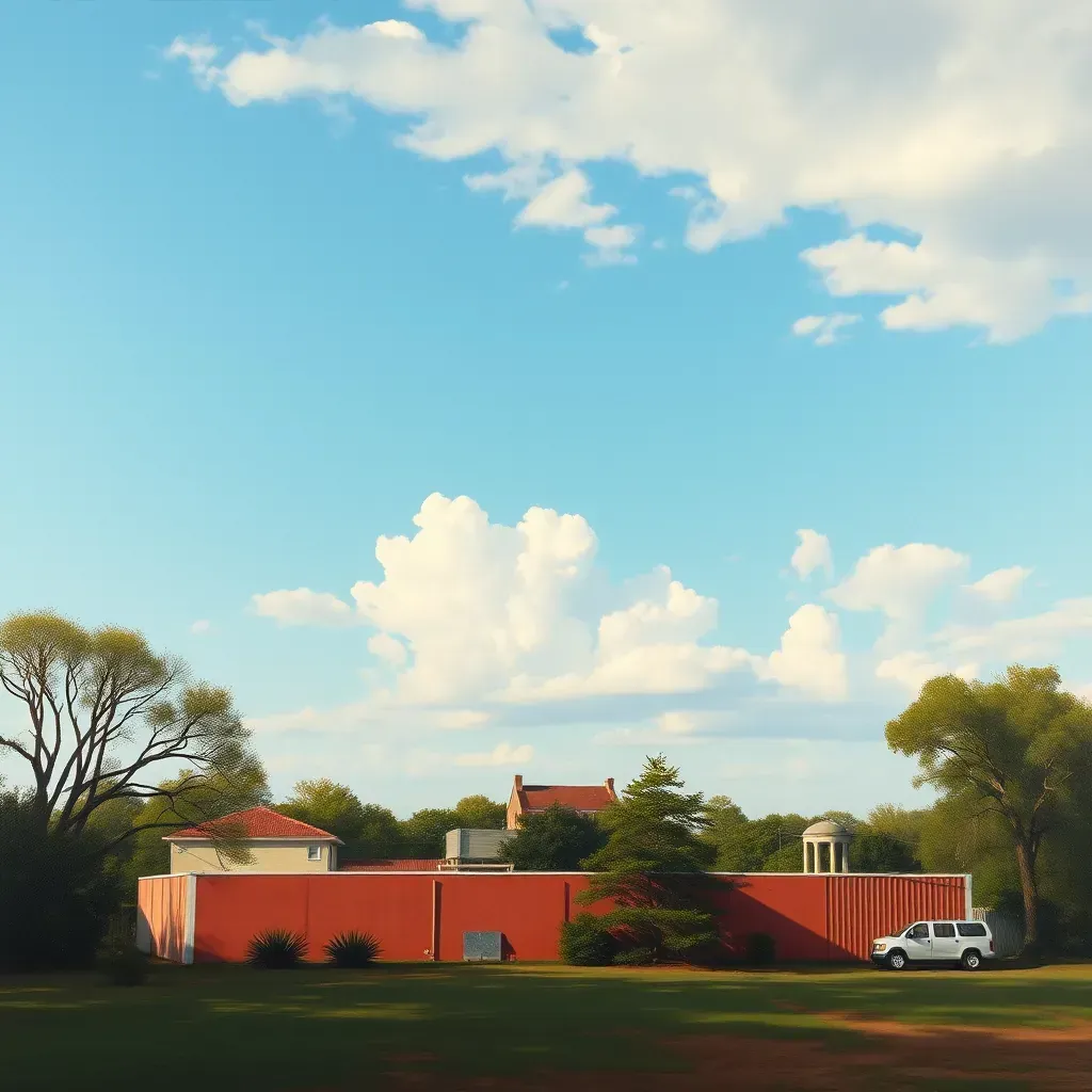 A detailed scene of Raleigh, NC with parks, historic Capitol, modern skyscrapers, lush greenery, and a bright, sunny sky.