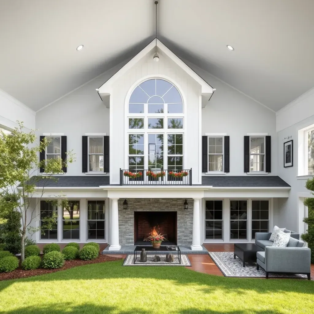 Modern Morrisville home with fresh paint, new siding, landscaped yard, and a stylish porch showing recent remodeling.