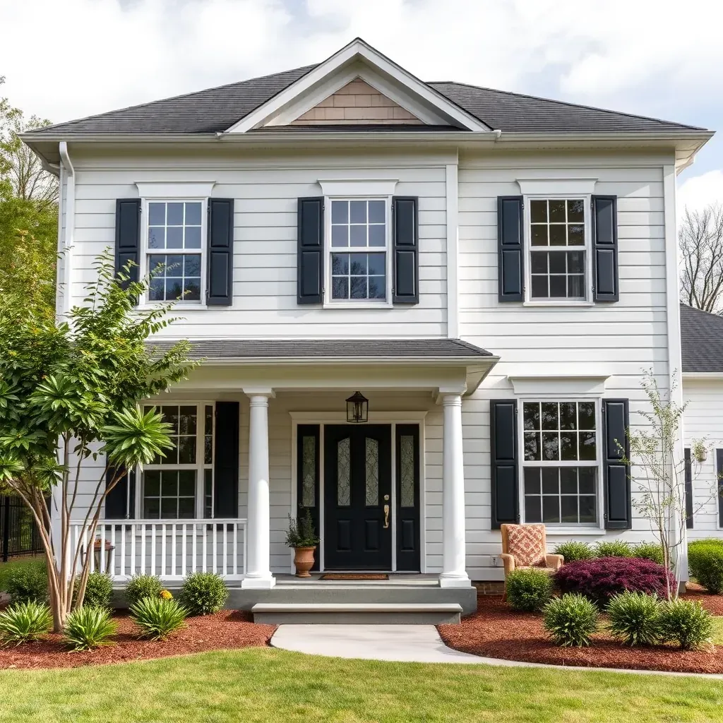 Alt text: Beautifully renovated Knightdale, NC home with modern updates, lush yard, manicured landscaping, and scenic North Carolina surroundings.