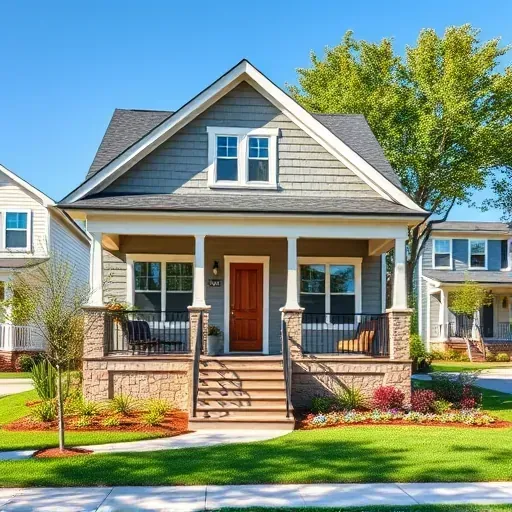 Renovated Durham, NC Craftsman home with modern facade, welcoming porch, lush landscaping, and neighborhood charm.