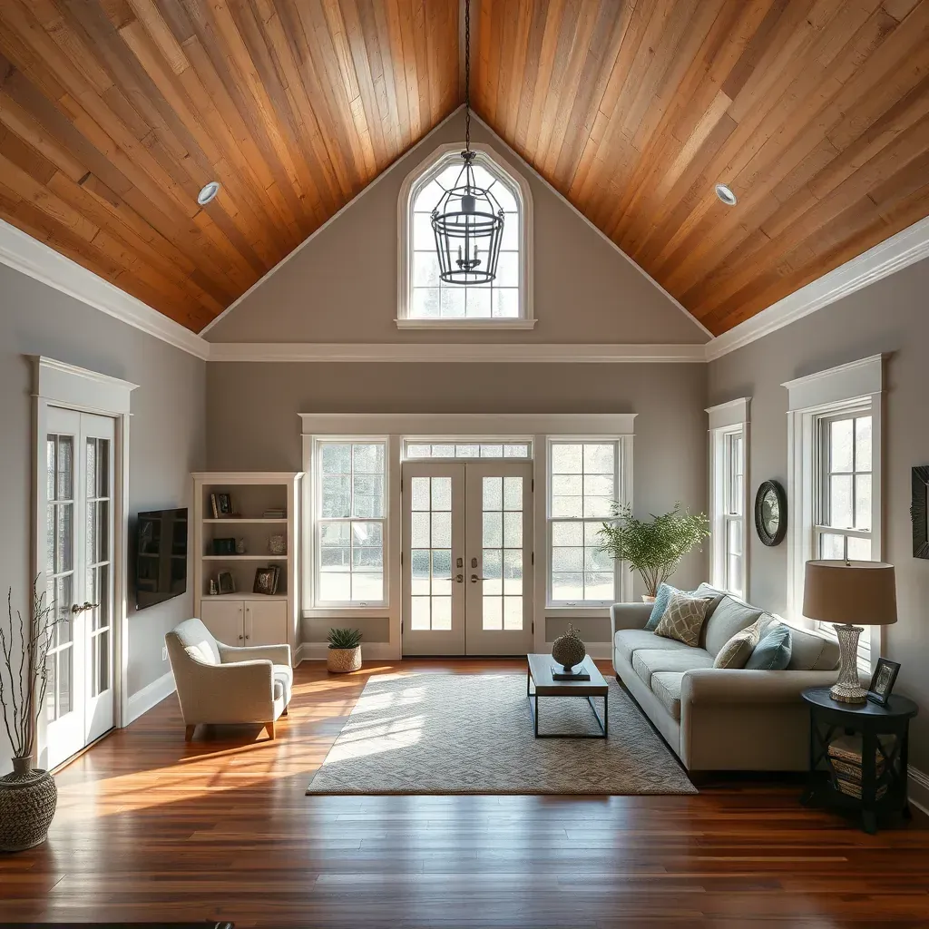 Restored home in Erwin, NC with new siding, paint, tools, ladders, and lush greenery showcasing regional charm.