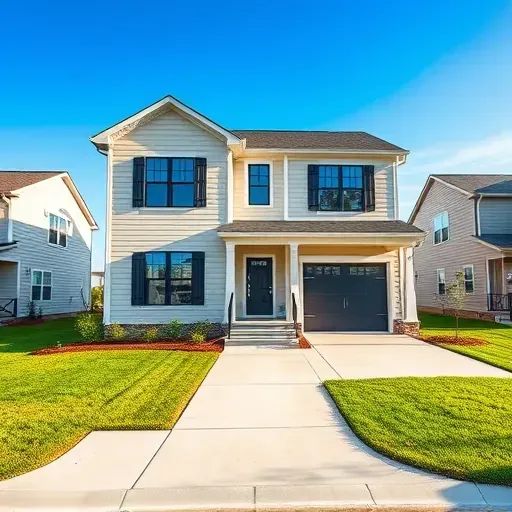 Stunning renovated home in Smithfield, NC with modern exterior, fresh neutral siding, black-framed windows, and lush landscaping.