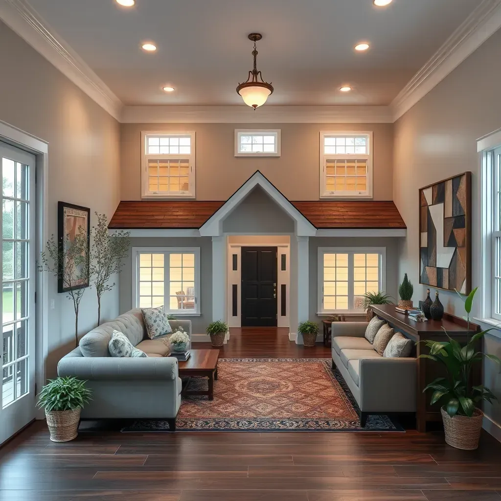 Home exterior in Apex, NC with fresh siding, landscaped yard, modern garage, and updated windows after remodeling.