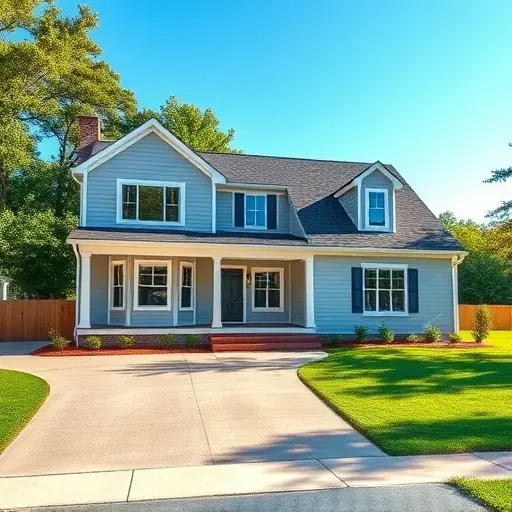 Updated modern home in Oxford, NC with fresh paint, stylish details, manicured landscaping, large windows, and inviting front porch.