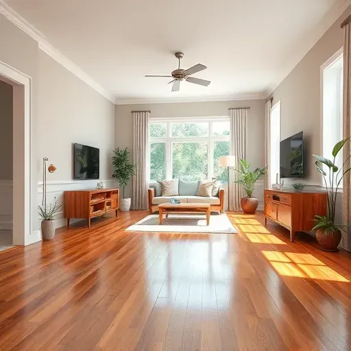 Restored Zebulon, NC living room with polished floors, fresh paint, neat furniture, and natural light after water damage repair.