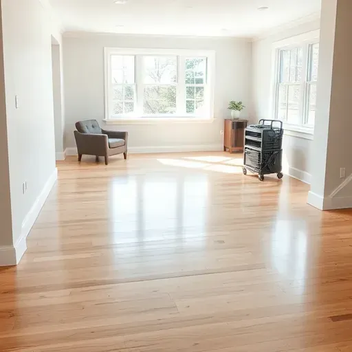 Restored Cary, NC basement interior with polished floors, repaired drywall, tools, and bright, clean, professional space.