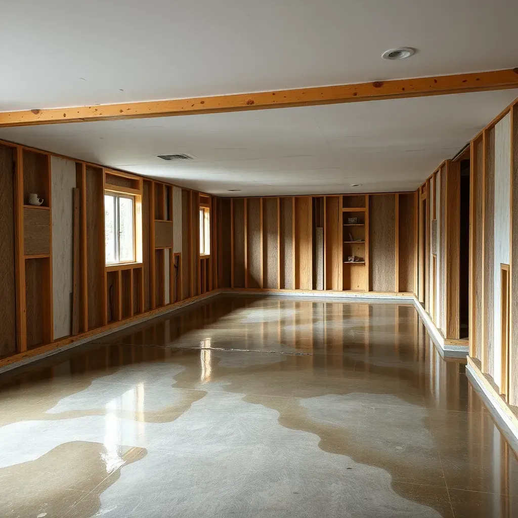 A professional water damage restoration team repairing flooded floors in a Wilson's Mills, NC home.