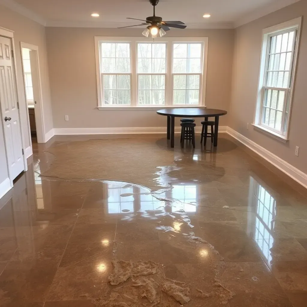 Water damage restoration in Rolesville, NC: a cleaned, repaired basement with drying equipment, organized tools, and fresh finishes.