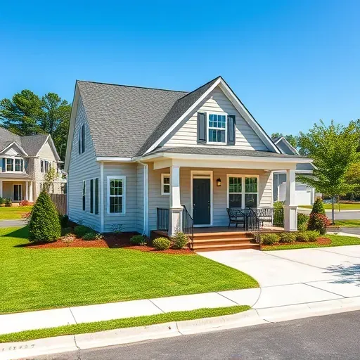 Beautiful renovated Smithfield, NC home with landscaped yard, modern porch, pristine siding, and suburban neighborhood setting.