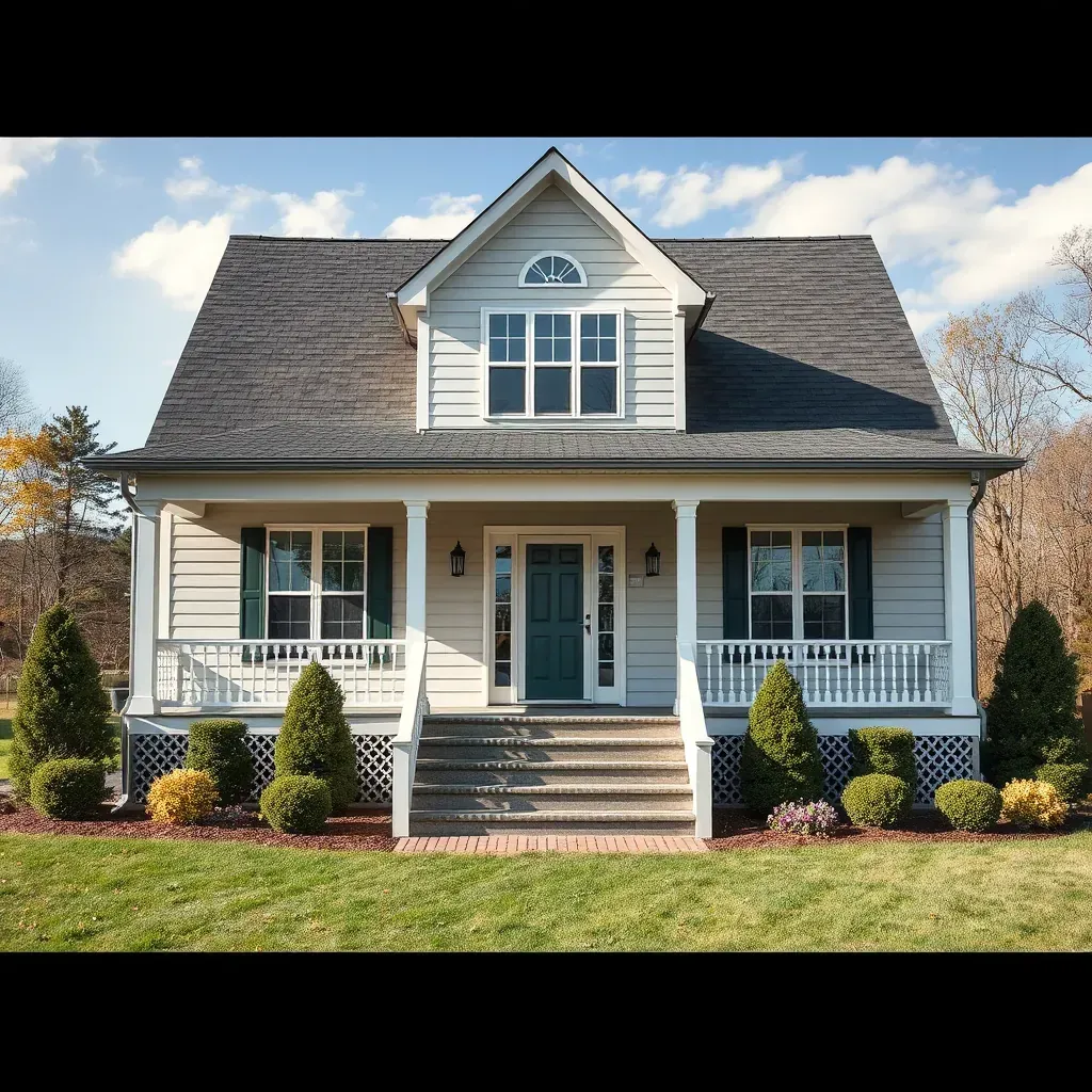 Home renovation in Erwin, NC featuring fresh paint, new windows, siding, scaffolding, and organized building materials.