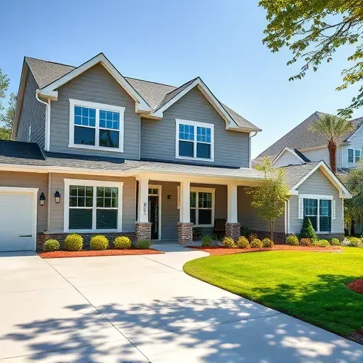 Restored Zebulon home with fresh siding, modern windows, welcoming porch, lush greenery, and a tidy driveway on a sunny day.