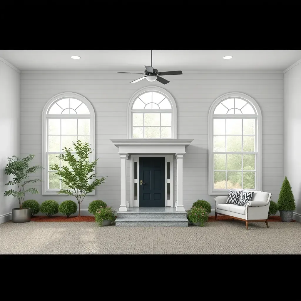 Home restoration in Selma, NC featuring a renovated house with fresh paint, new siding, modern windows, and nearby tools.