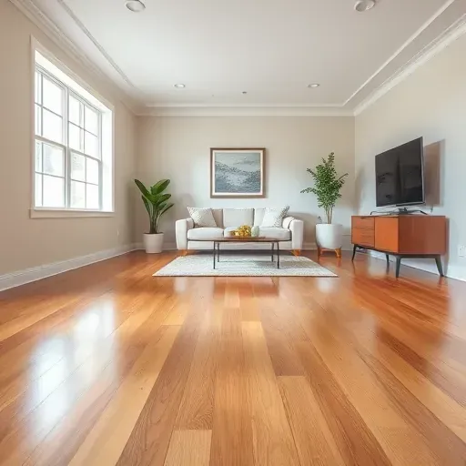 Restored Holly Springs living room with dry hardwood floors, neutral walls, modern furniture, and natural light after water damage repair.
